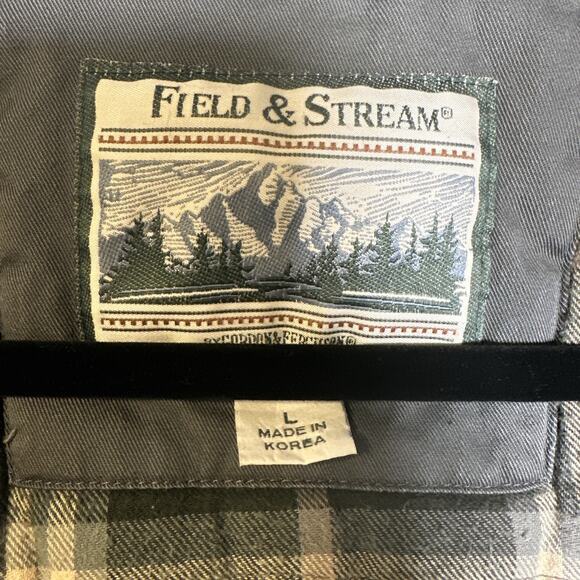Field & Stream Men's LARGE HUNTING WINTER Full-Zip Vest GRAY COTTON TWILL - Picture 6 of 9